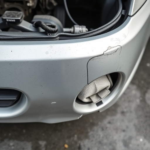 damaged car bumper