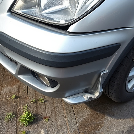 damaged car bumper