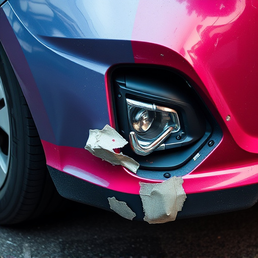 damaged car bumper