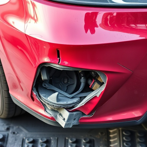 damaged car bumper