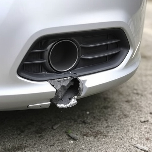 damaged car bumper