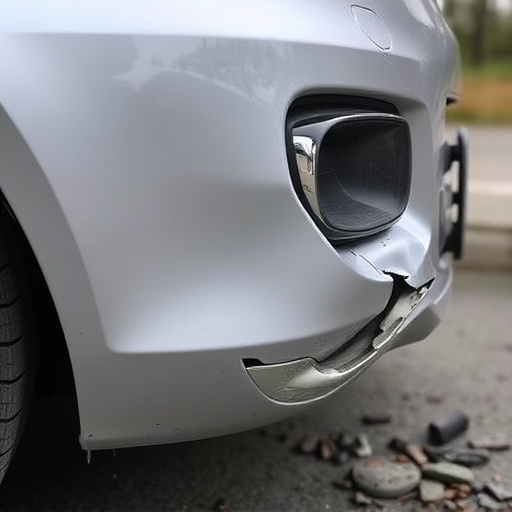 damaged car bumper