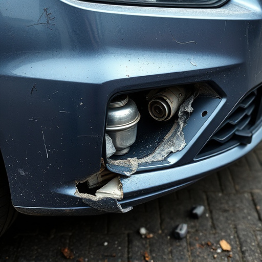 damaged car bumper