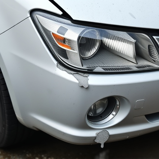damaged car bumper