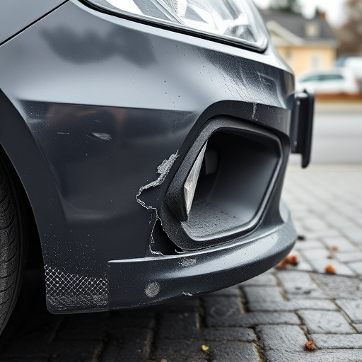 damaged car bumper