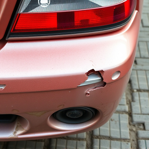 damaged car bumper