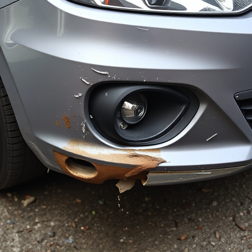 damaged car bumper