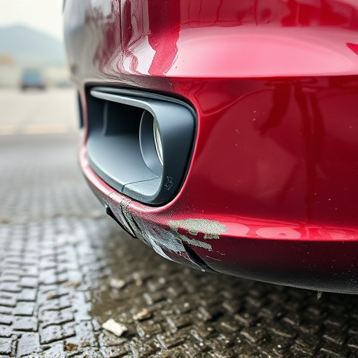 damaged car bumper