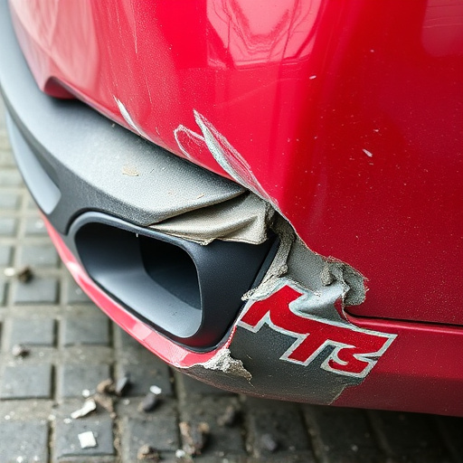 damaged car bumper