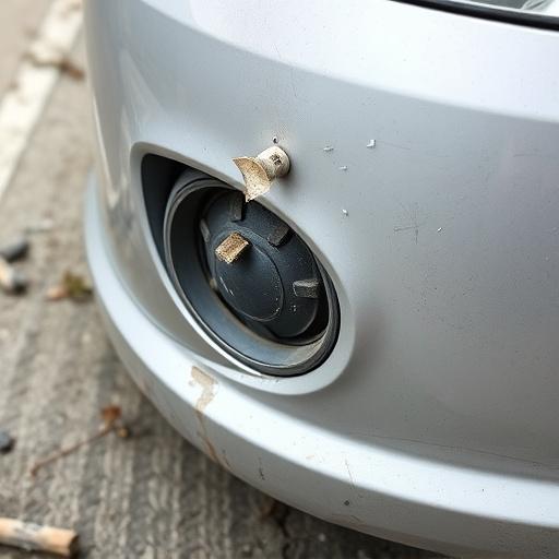 damaged car bumper