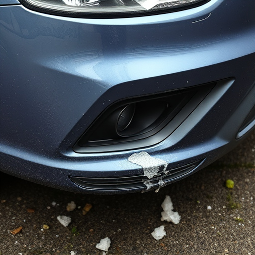 damaged car bumper