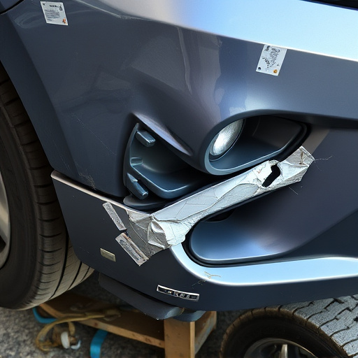 damaged car bumper