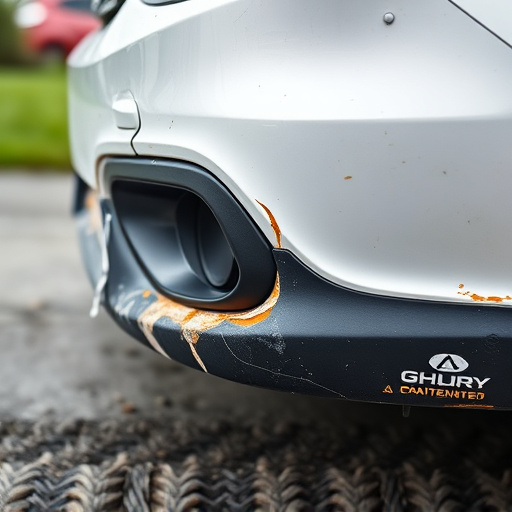 damaged car bumper