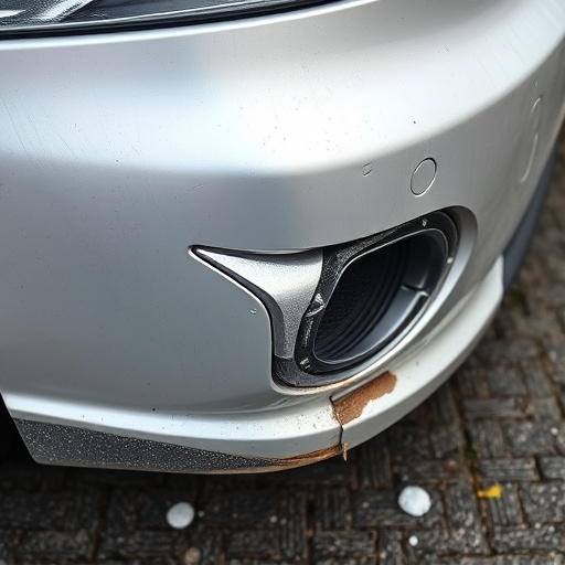 damaged car bumper