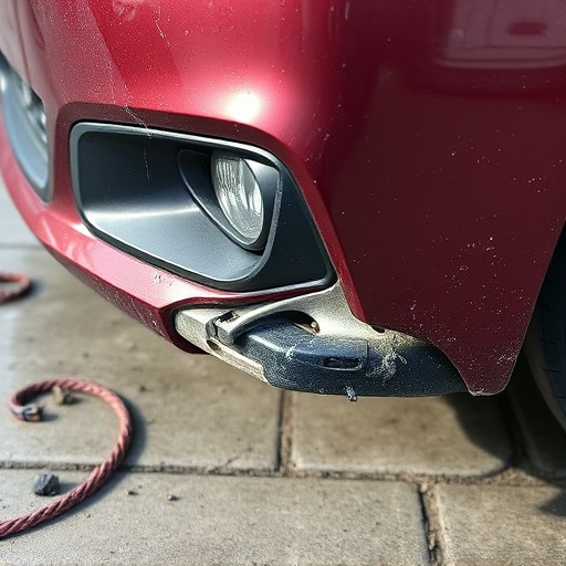 damaged car bumper