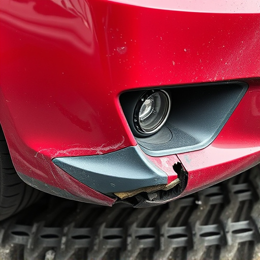 damaged car bumper