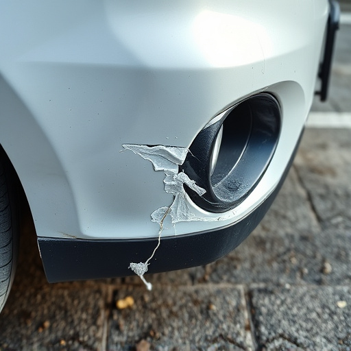damaged car bumper