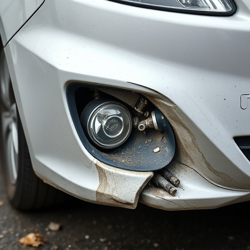 damaged car bumper