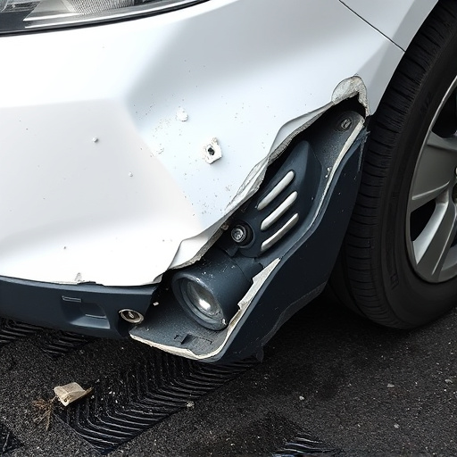 damaged car bumper