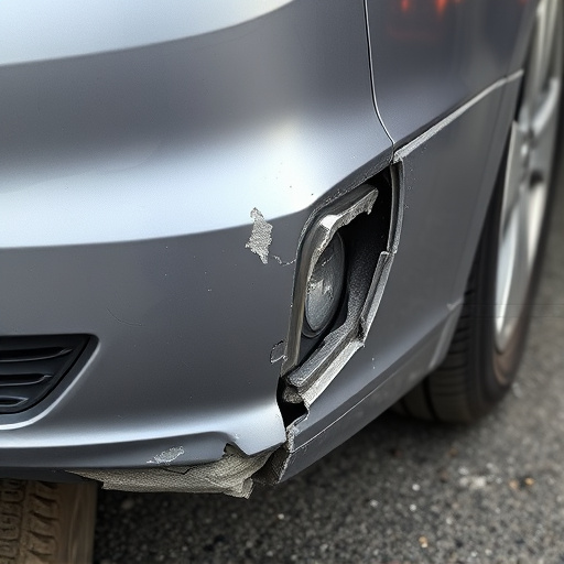 damaged car bumper