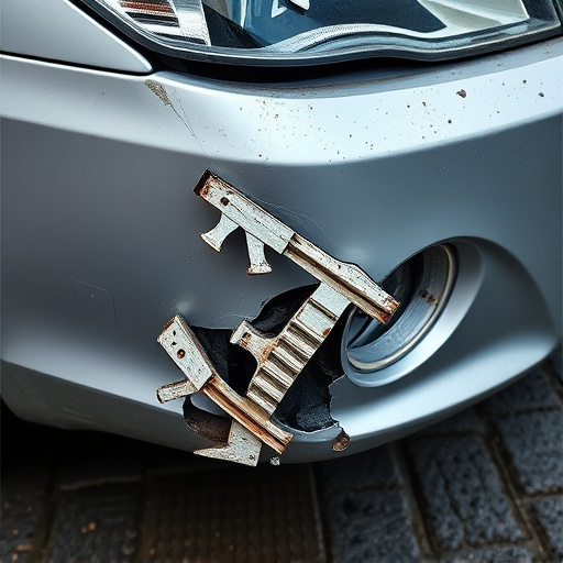 damaged car bumper