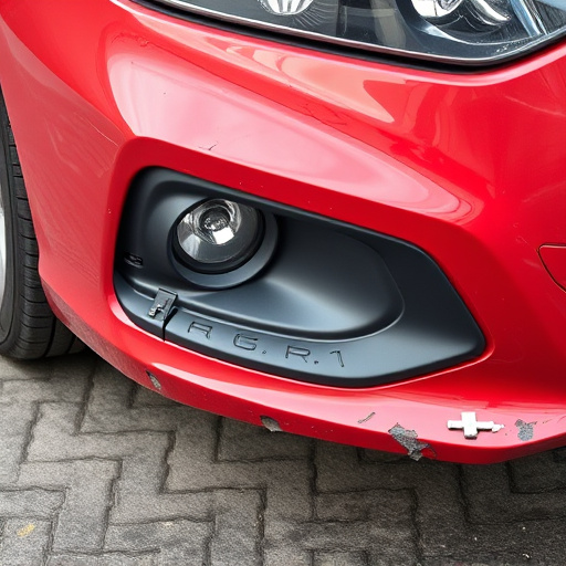 damaged car bumper