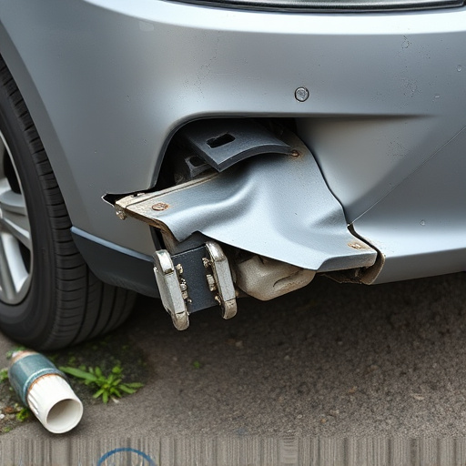 damaged car bumper