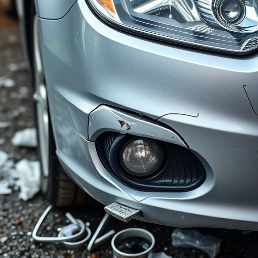 damaged car bumper