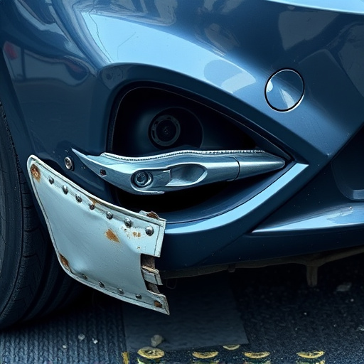 damaged car bumper