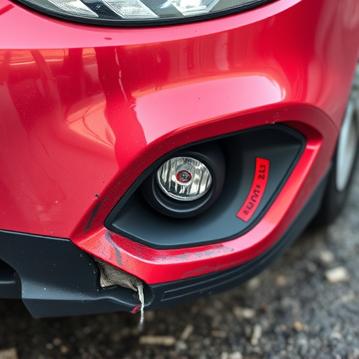 damaged car bumper