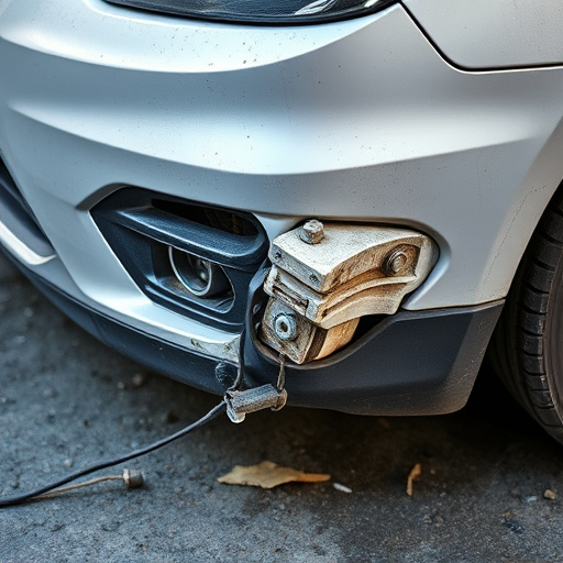 damaged car bumper