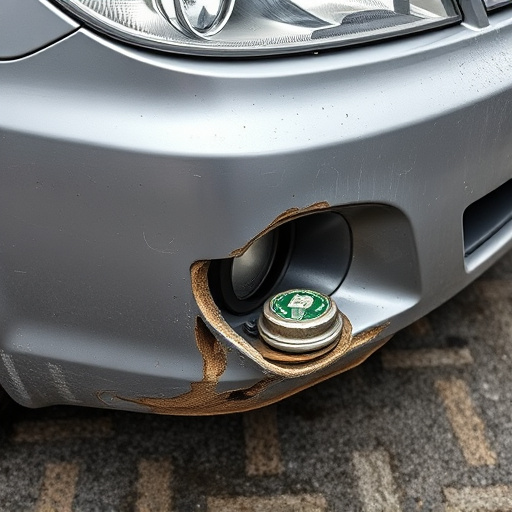 damaged car bumper
