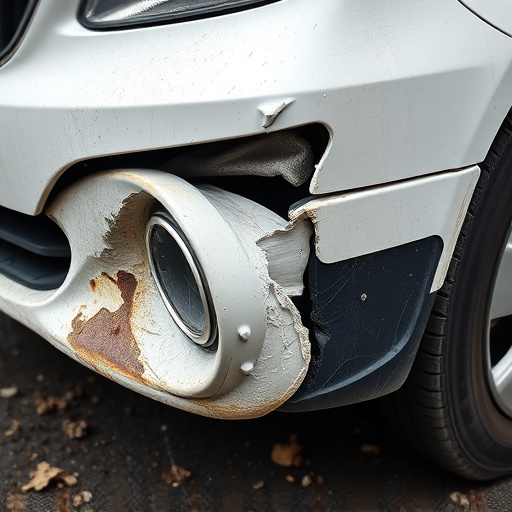 damaged car bumper