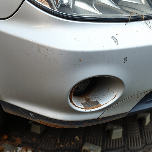 damaged car bumper