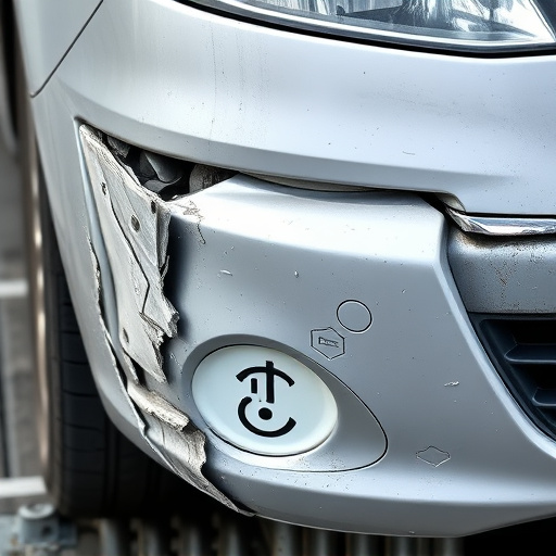 damaged car bumper