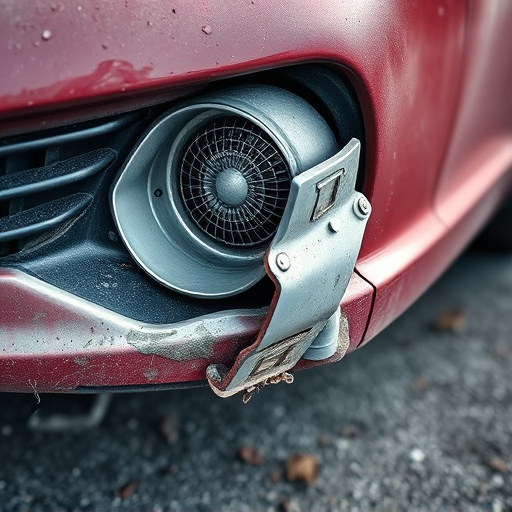 damaged car bumper