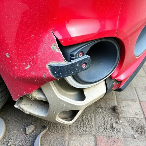 damaged car bumper
