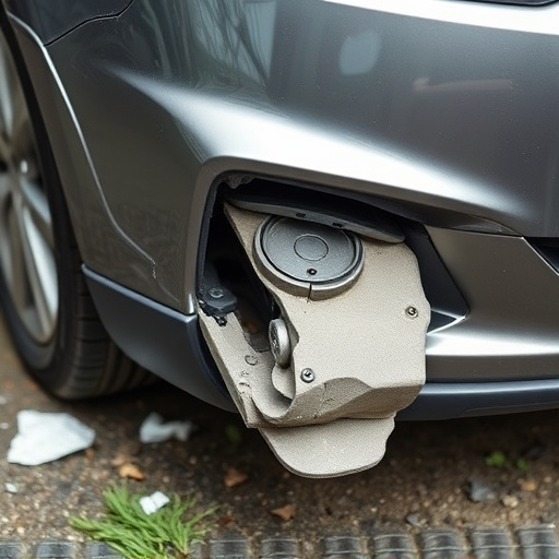damaged car bumper