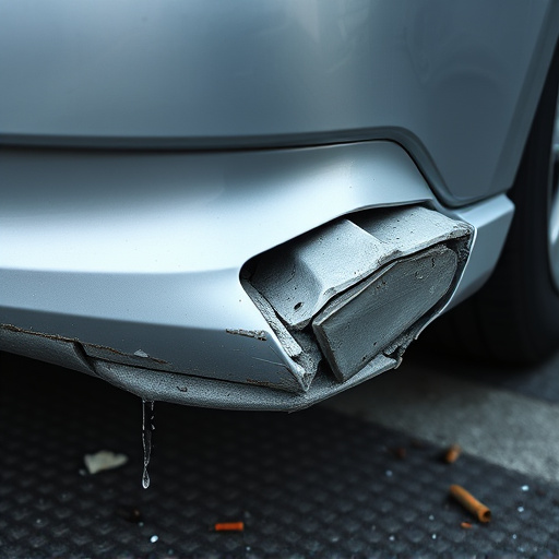 damaged car bumper