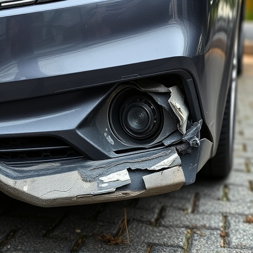 damaged car bumper