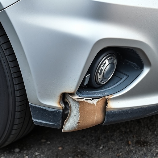 damaged car bumper