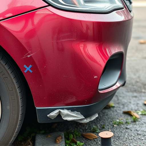 damaged car bumper