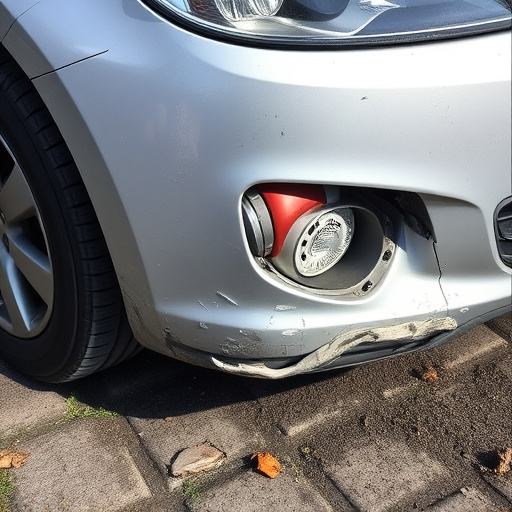 damaged car bumper
