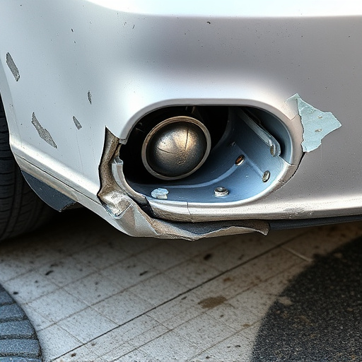 damaged car bumper