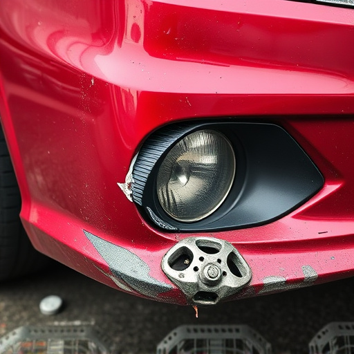 damaged car bumper