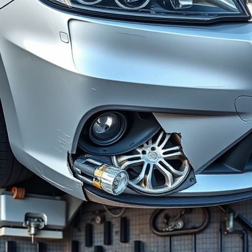 damaged car bumper