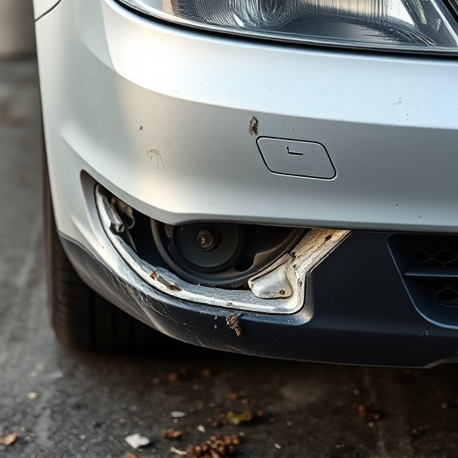 damaged car bumper
