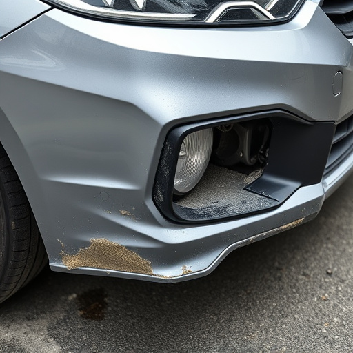 damaged car bumper