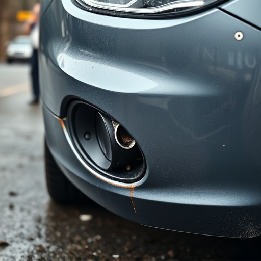 damaged car bumper