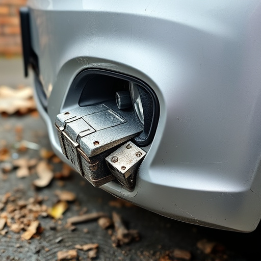 damaged car bumper